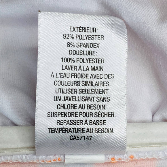 Mossimo Bikini Top Womens Medium Striped Orange White Bandeau Swimsuit Swim - Picture 4 of 5